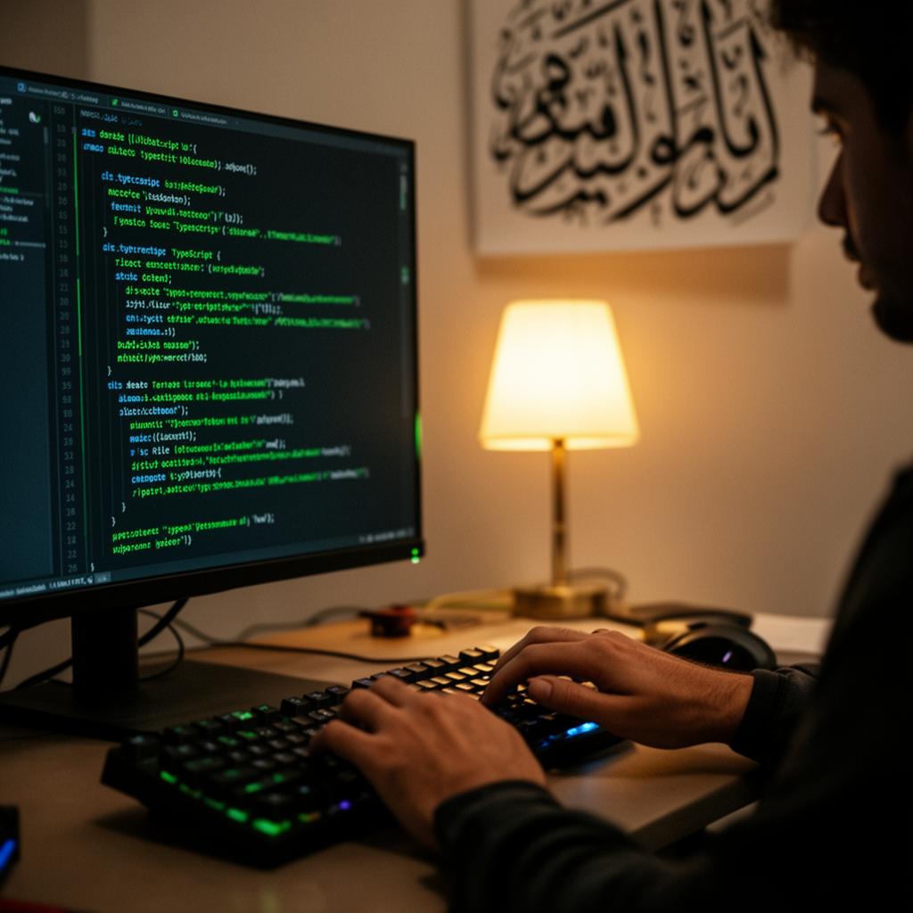 Developer writing code